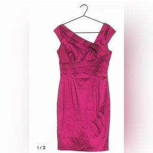 Adrianna Papell Fuchsia One Shoulder Dress